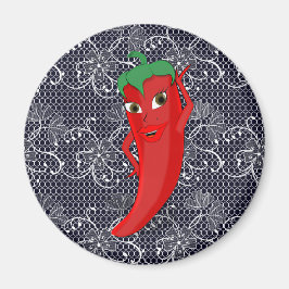 Fiesta Brautparty mit rotem, heißem Pfeffer Diva Magnet