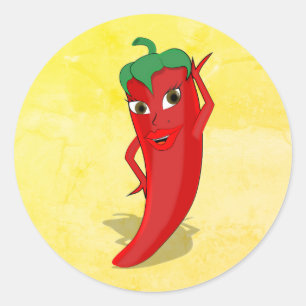 Fiesta Brautparty mit rotem, heißem Pfeffer Diva Runder Aufkleber