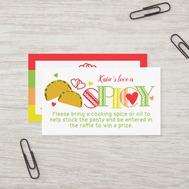 Fiesta Brautparty Tacos Spice Raffle Ticket (Vorderseite/Rückseite Beispiel)