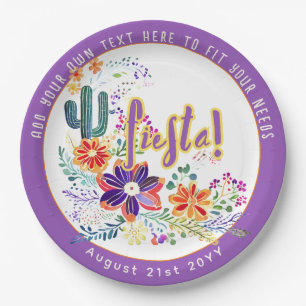 FIESTA Cacti Folkart Blume Custom Pappteller