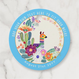 FIESTA Cacti Llama Folkart Blume Blue Custom Geschenkanhänger