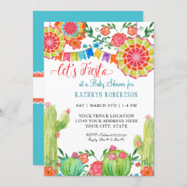 Fiesta Cactus Baby Shower Boy Banner Pennant Einladung