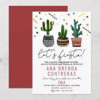 Fiesta Cactus Baby Shower Einladung