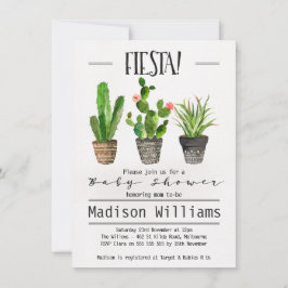 Fiesta Cactus Baby Shower Einladung