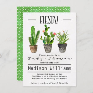 Fiesta Cactus Baby Shower Einladung