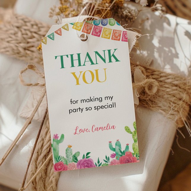 Fiesta Cactus Birthday Party Danke Tag Geschenkanhänger (Von Creator hochgeladen)