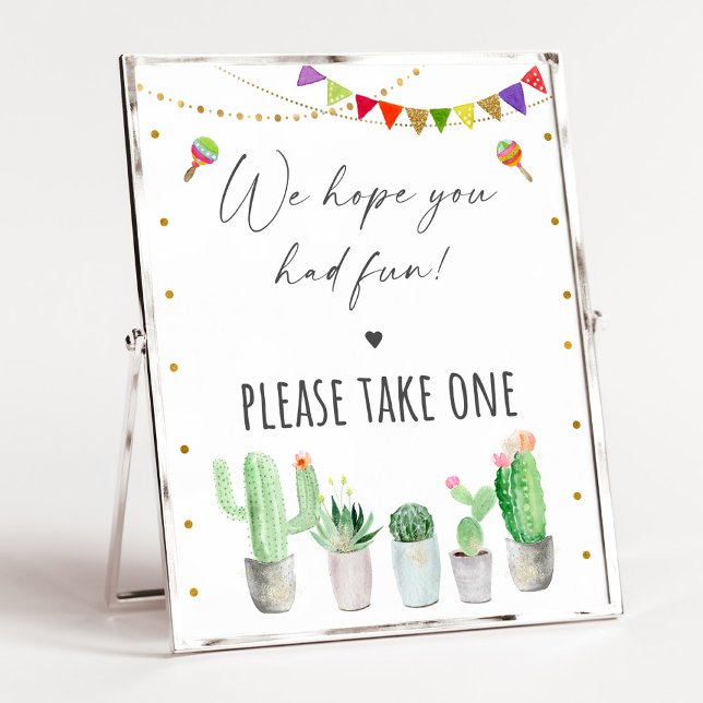 Fiesta Cactus Birthday Party Gunst Sign Poster (Von Creator hochgeladen)