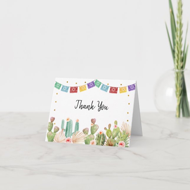 Fiesta Cactus Boho Brautparty Dankeskarte (Vorderseite)