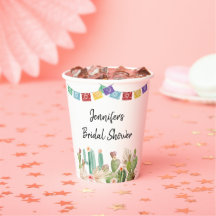 Fiesta Cactus Boho Brautparty Paper Cups