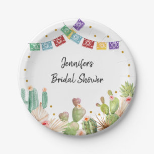 Fiesta Cactus Boho Brautparty Pappteller