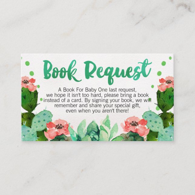 Fiesta Cactus Book request Card Einsteckkarte Begleitkarte (Vorderseite)