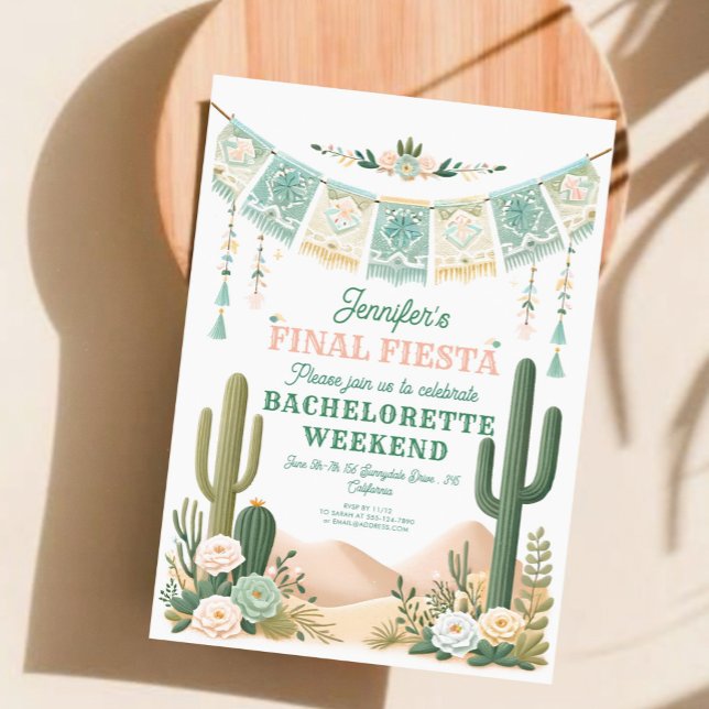 Fiesta Cactus Colorful Bridal/Bachelorette Einladung (Von Creator hochgeladen)