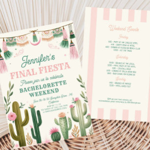 Fiesta Cactus Colorful Bridal/Bachelorette Einladung