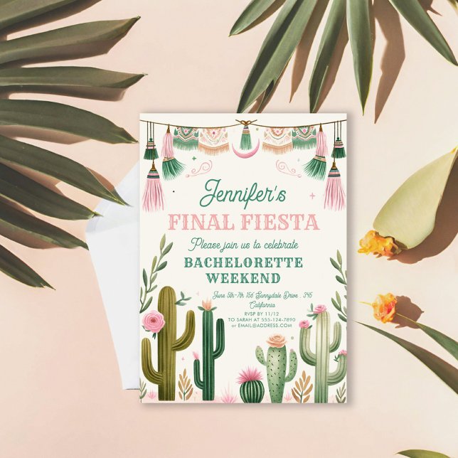 Fiesta Cactus Colorful Bridal/Bachelorette Einladung (Von Creator hochgeladen)