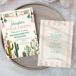 Fiesta Cactus Colorful Bridal/Bachelorette Einladung