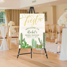 Fiesta Cactus Gold Script Brautparty Willkommen Poster