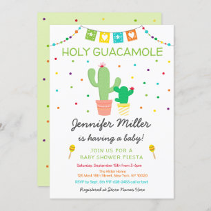 Fiesta Cactus Holy Guacamole Baby Shower Einladung