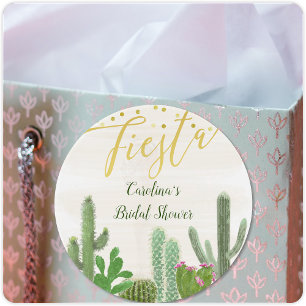 Fiesta Cactus Taco Bout Liebe Gold Brautparty Runder Aufkleber