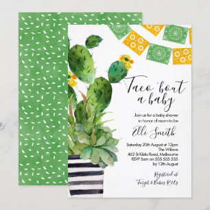 Fiesta Cactus Taco Kinderdusche Einladung