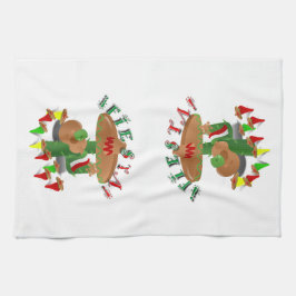 Fiesta Cactus w/Sombrero & Guitar Geschirrtuch