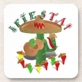 Fiesta Cactus w/Sombrero & Guitar Untersetzer