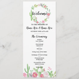 Fiesta Cactus Wedding Program Blume Cacti Mexiko Programm
