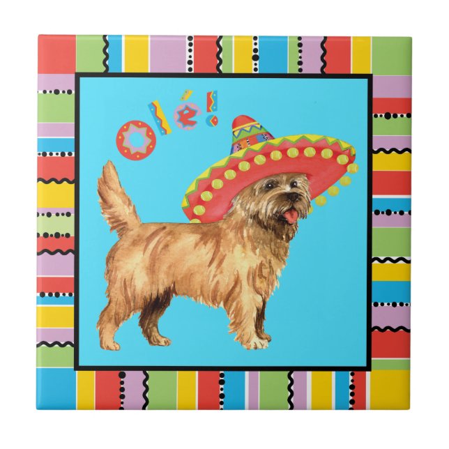 Fiesta Cairn Terrier Fliese (Vorderseite)