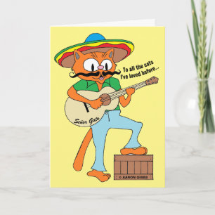 Fiesta Cat Gato Cinco De Mayo Funny Blank Innen Karte