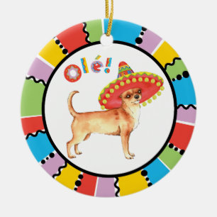 Fiesta-Chihuahua Keramik Ornament