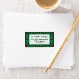 Fiesta Christmas Return Address Label Adressaufkleber