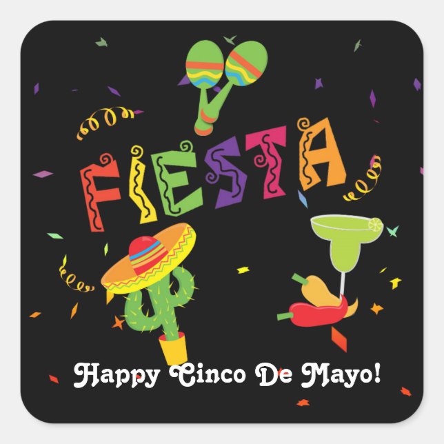 Fiesta Cinco De Mayo Celebration Custom Sticker (Vorderseite)
