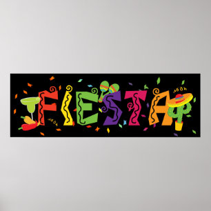 Fiesta Cinco De Mayo Farbige Party-Banner Poster