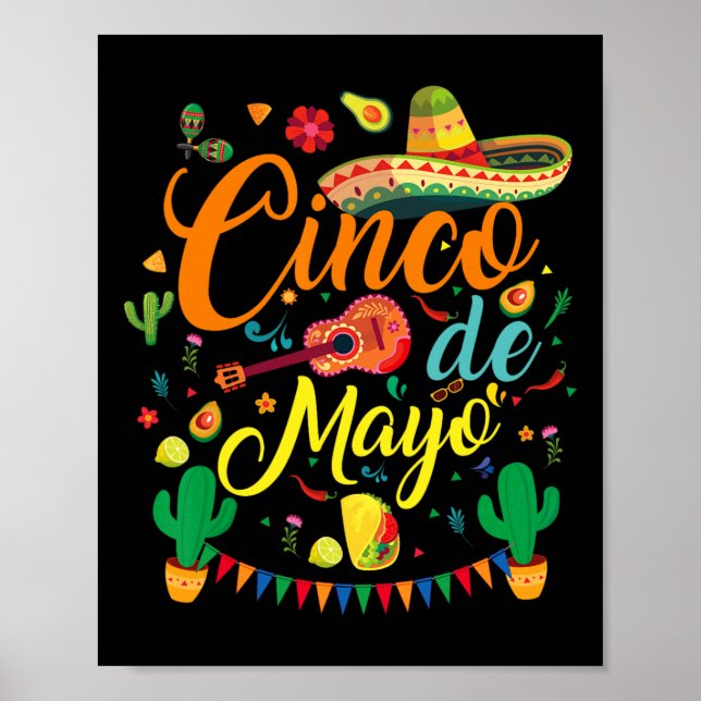Fiesta Cinco De Mayo Funny Mexican Party 5 De Mayo Poster (Vorne)