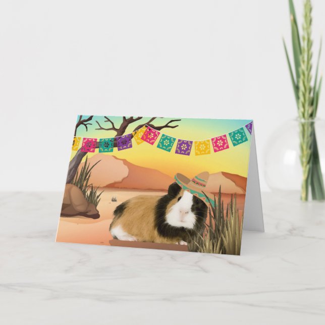 Fiesta Cinco De Mayo Guinea Weinkarte Karte (Vorderseite)