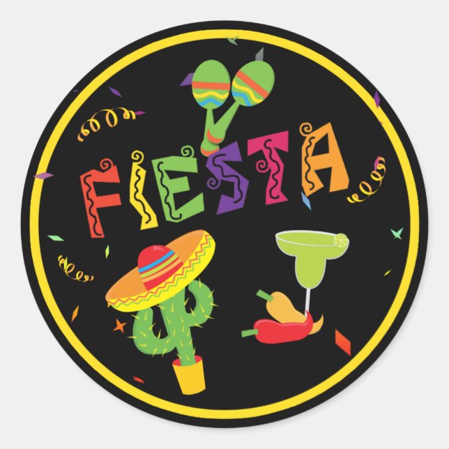 Fiesta Cinco De Mayo Party Stickers (Vorderseite)