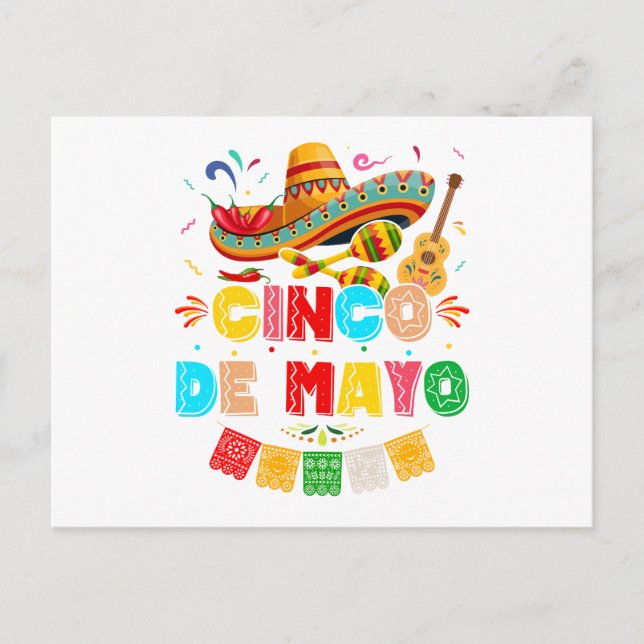 Fiesta Cinco de Mayo Postkarte (Vorderseite)