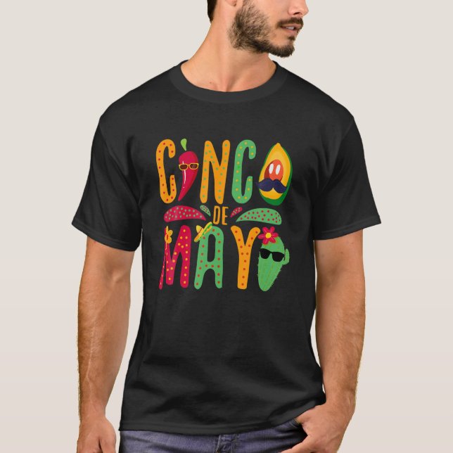 Fiesta Cinco De Mayo Sombrero Mexican Camisa 5 De T-Shirt (Vorderseite)