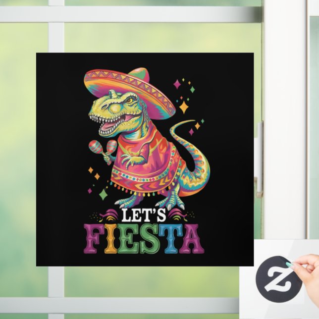 Fiesta Cinco De Mayo T Rex Dinosaur Fensteraufkleber (Zuhause)