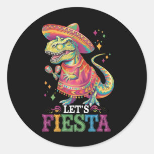 Fiesta Cinco De Mayo T Rex Dinosaur Runder Aufkleber