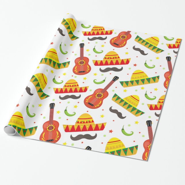 Fiesta Cinco Des Mayo in Mexiko-Feiertag Geschenkpapier (Ungerollt)