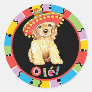 Fiesta Cocker Spaniel Runder Aufkleber