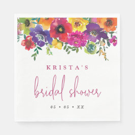 Fiesta Colorful Blume Brautparty Serviette