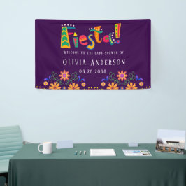 Fiesta Colorful Floral Baby Dusche Banner