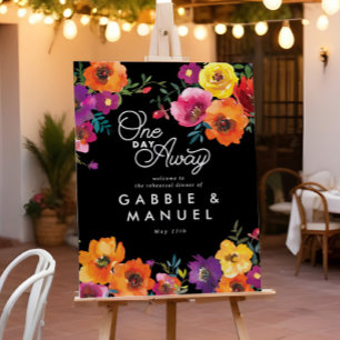 Fiesta Colorful Floral Black Probe Dinner Untersch Poster