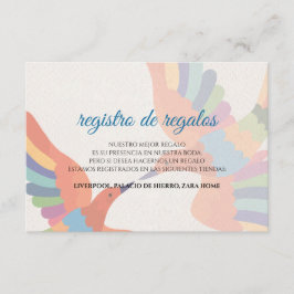 Fiesta Colorful Floral Modern Boda Spanish Wedding Begleitkarte