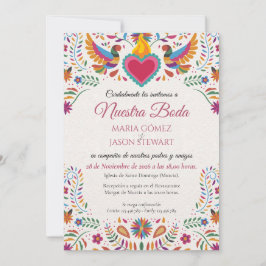 Fiesta Colorful Flowers Botanical Spanish Wedding Einladung