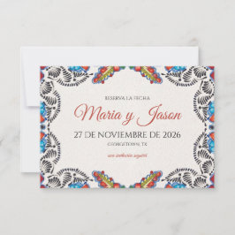 Fiesta Colorful Flowers Botanical Spanish Wedding Save The Date