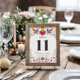Fiesta Colorful Flowers Botanical Spanish Wedding Tischnummer