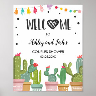 Fiesta Couples Dusche Cactus Bridal Begrüßungszeic Poster