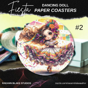 Fiesta Dancing Doll (#2) Untersetzer aus Papier Se